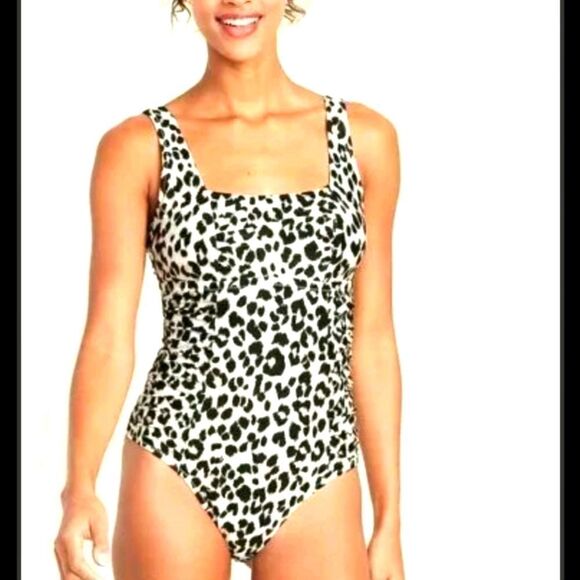 BRAND NEW BYRON BLUE TUMMY CONTROL ANIMAL PRINT DESIGN ONE-PIECE SWIMSUITS - Picture 1 of 15